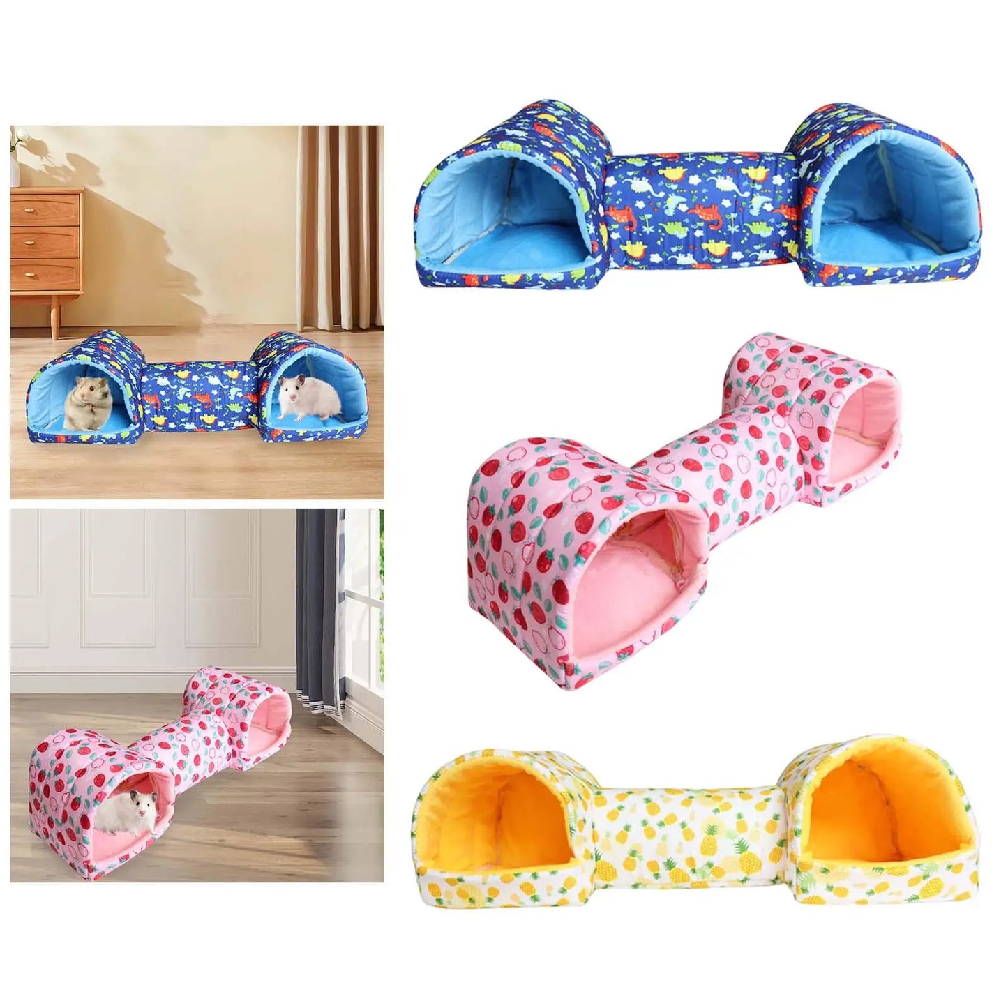 Small Pet Tunnel Cozy Hideout for Guinea Pigs and Hamsters.
