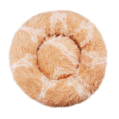 Plush Round Pet Bed for Dogs & Cats