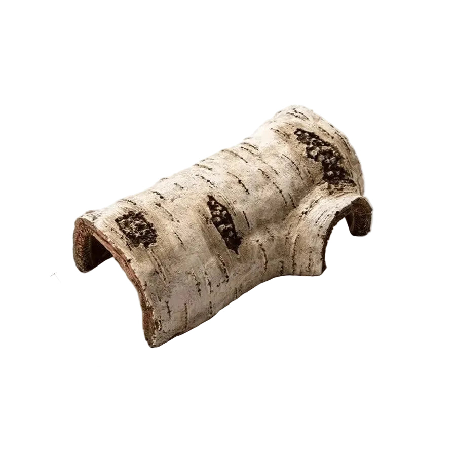 Reptile Hide Cave Natural Log Shelter – Terrarium Hideout for Lizards, Geckos, Frogs & Small Pets