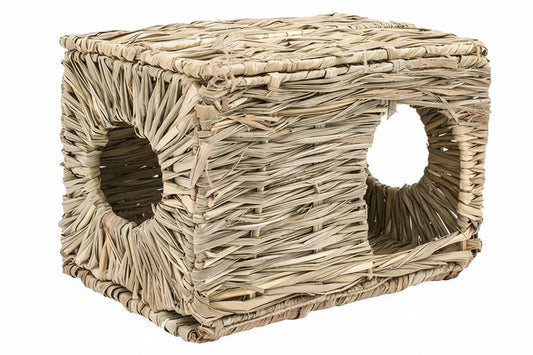Foldable Woven Bunny House for Rabbits & Guinea Pigs