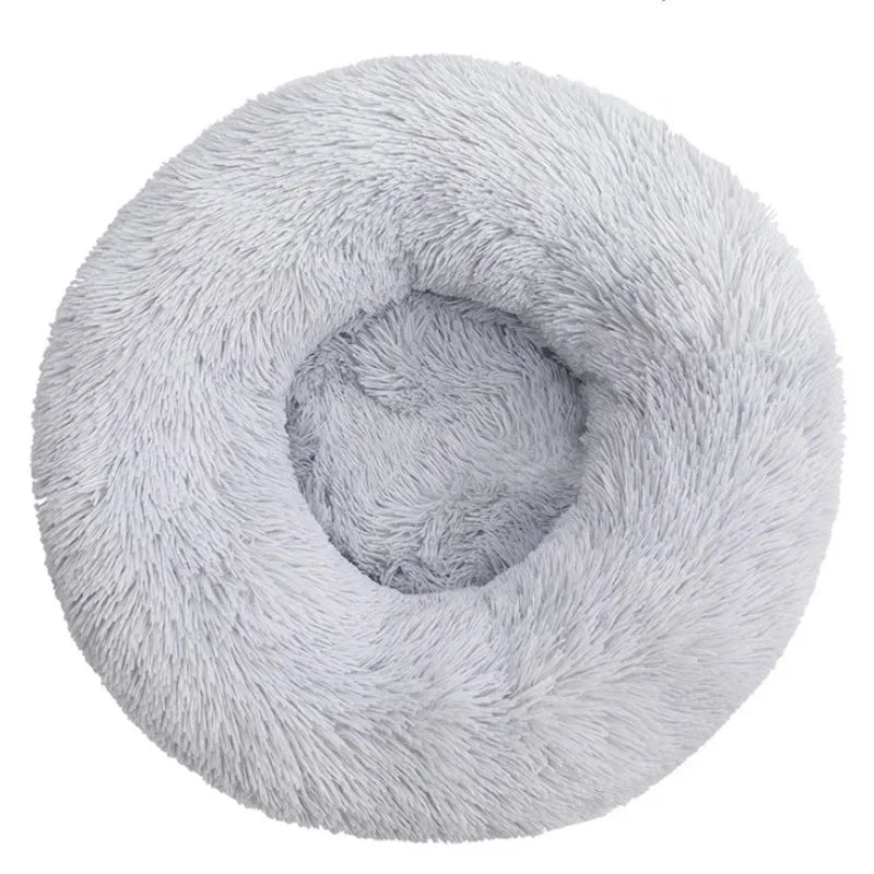 Plush Round Pet Bed for Dogs & Cats
