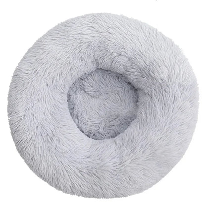 Plush Round Pet Bed for Dogs & Cats