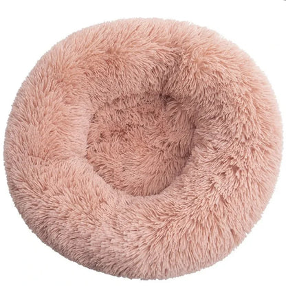 Plush Round Pet Bed for Dogs & Cats