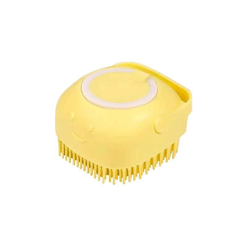 Silicone Dog and Cat Pet Bath Massage Brush with Shampoo Dispenser