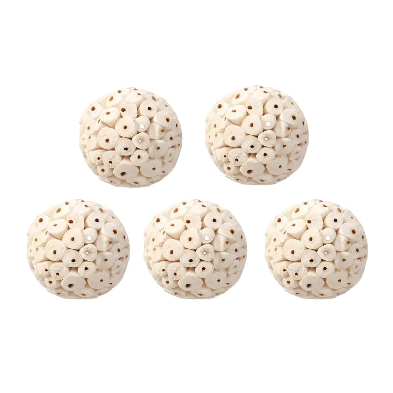 Natural Wooden Parrot Chew Ball Toy