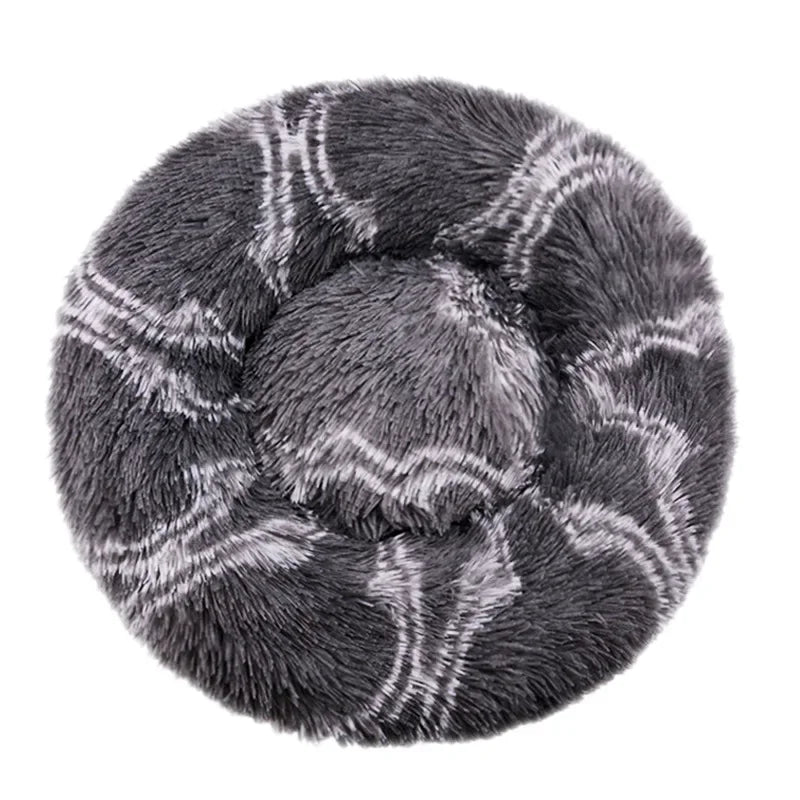 Plush Round Pet Bed for Dogs & Cats