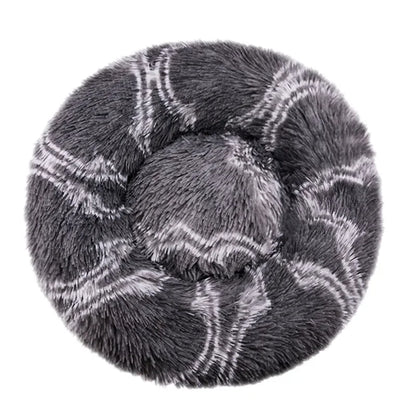 Plush Round Pet Bed for Dogs & Cats