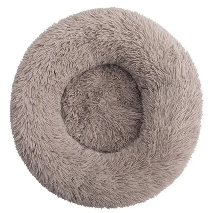 Plush Round Pet Bed for Dogs & Cats