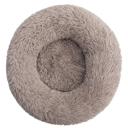 Plush Round Pet Bed for Dogs & Cats